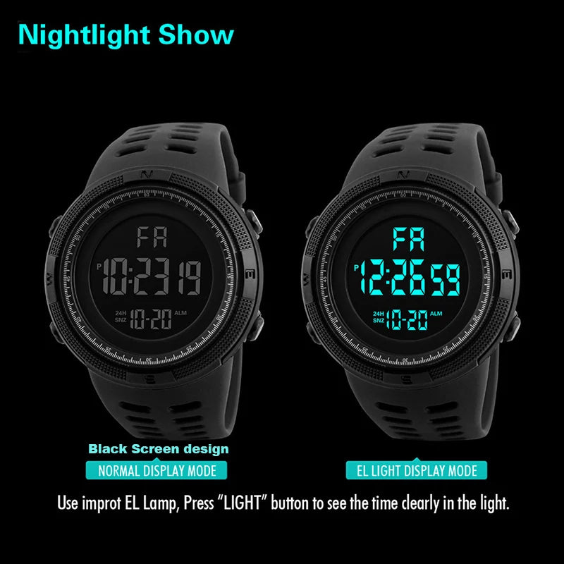 Reloj Deportivo Digital Multifunción con Luz LED